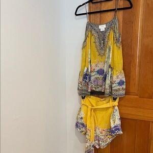 Camilla Yellow and Purple Floral Set - Top Small (top) XSmall (bottom)